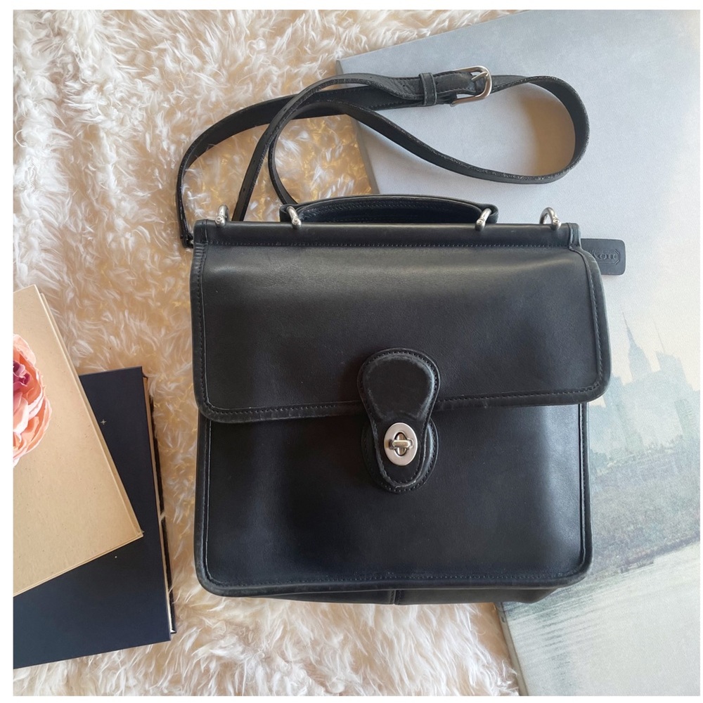 Coach Black Leather Bag  🎈 - Picture 3 of 12